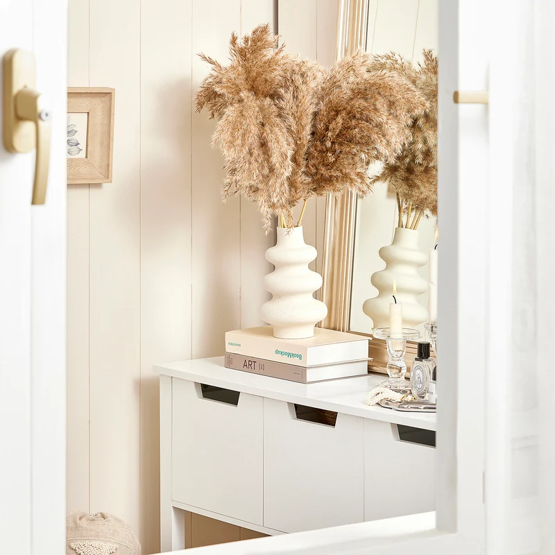 SoBuy FSB51-W Table Console, Table d'Entrée, Bout de Canapé avec 3 tiroirs et 1 étagère, pour Entrée, Chambre, Salon, Coiffeuse