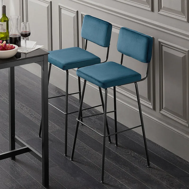 SoBuy FST90-Bx2 Lot de 2 Tabourets de Bar Design Tabouret Haut de Bistrot avec Dossier et Repose-Pieds, Tabouret de Comptoir, Chaise de Bar