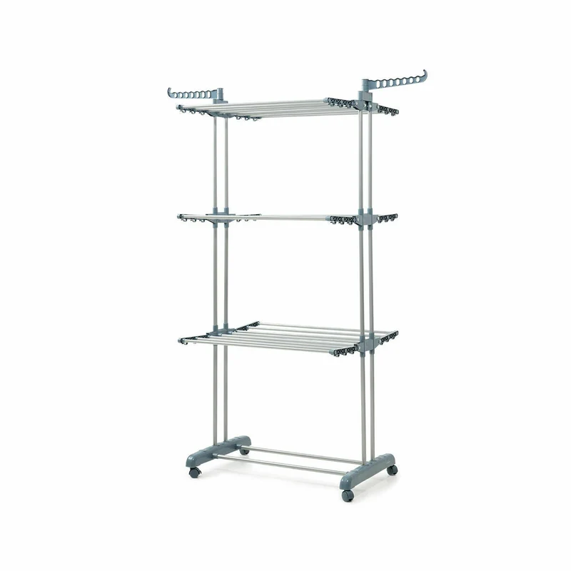 Pack Tendedero Plegable Vertical con Ruedas y Doblador de Ropa InnovaGoods