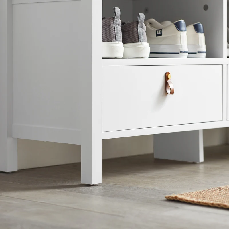 SoBuy FSR106-W Banc à Chaussures avec Coussin Rembourré et Rangement pour Entrée Couloir – 90x30x46 cm, Blanc
