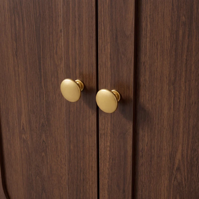 Vestiaires à l'entrée effet noyer avec miroir et éclairage LED accent doré ELEGANT WALL SET
