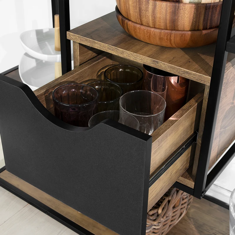 SoBuy FSB56-F Table Console Table d’Entrée Bout de Canapé Table d'Appoint Buffet avec 3 Etagères de Rangement