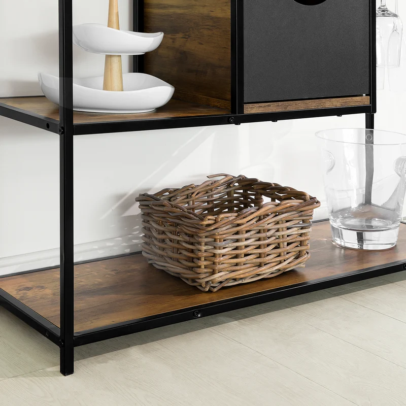 SoBuy FSB56-F Table Console Table d’Entrée Bout de Canapé Table d'Appoint Buffet avec 3 Etagères de Rangement