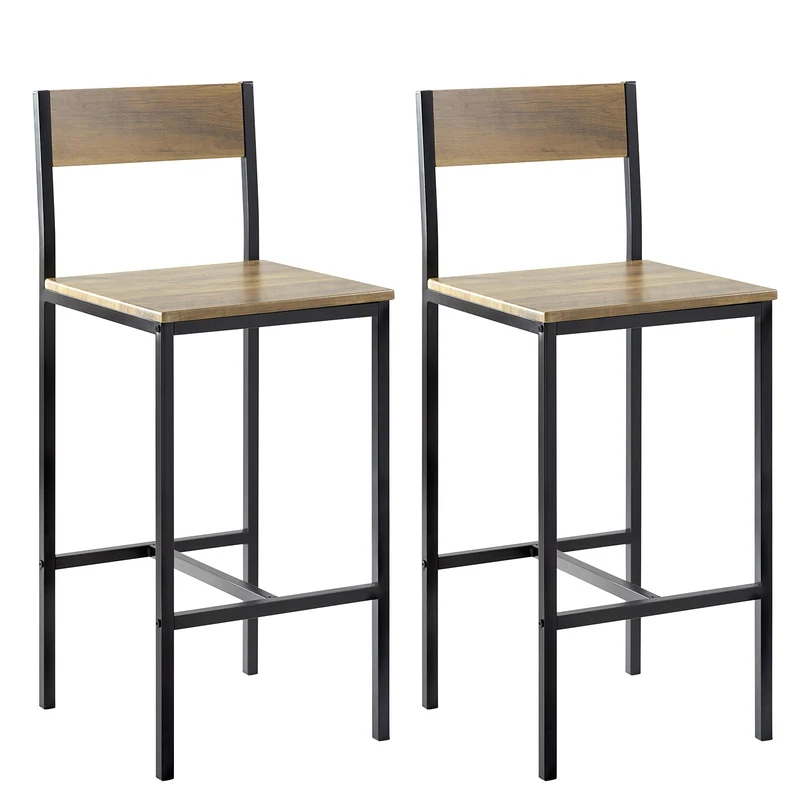 SoBuy FST53-XLx2 Lot de 2 Chaises Tabourets de Bar Cuisine Chaises de Bar, avec Repose-Pieds