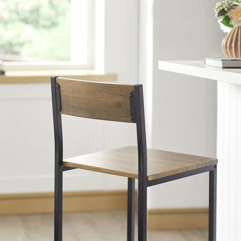 SoBuy FST53-XLx2 Lot de 2 Chaises Tabourets de Bar Cuisine Chaises de Bar, avec Repose-Pieds
