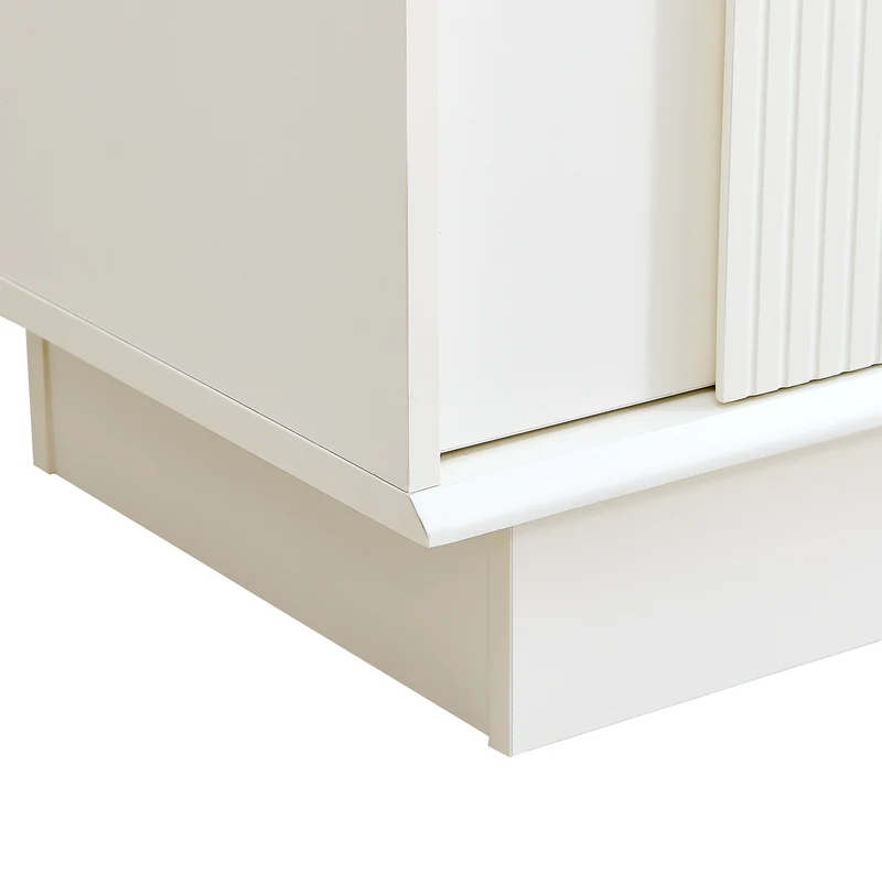 Buffet blanc moderne design arqué 4 portes 160x38x80cm BRACT