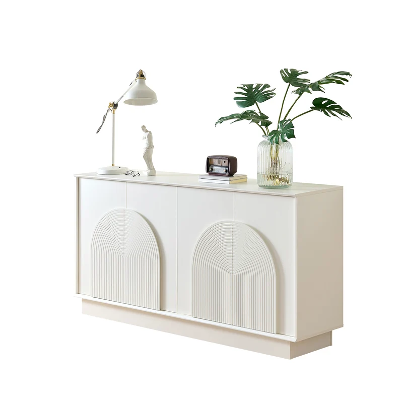 Buffet blanc moderne design arqué 4 portes 160x38x80cm BRACT
