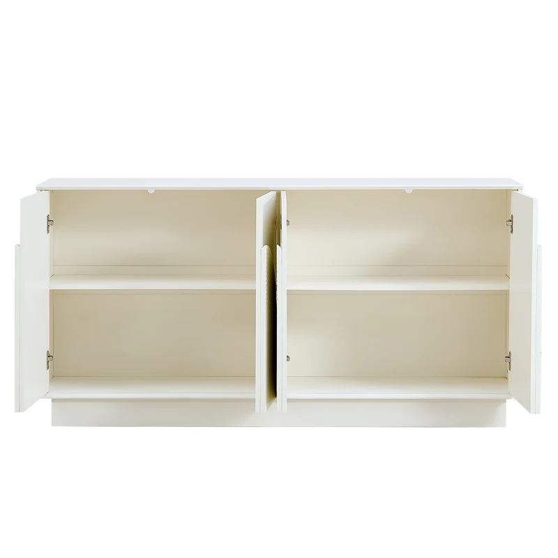 Buffet blanc moderne design arqué 4 portes 160x38x80cm BRACT