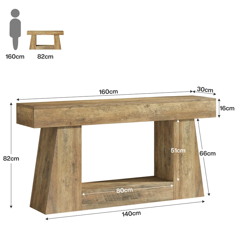 Tribesigns Console de 160 cm, Table d'appoint en bois Table de salon