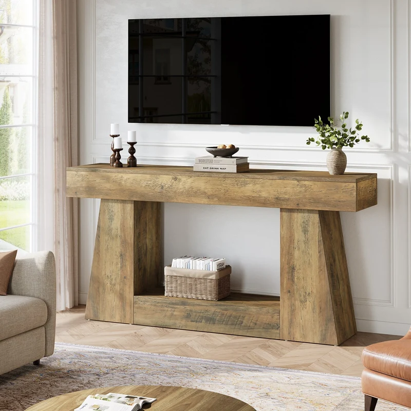 Tribesigns Console de 160 cm, Table d'appoint en bois Table de salon
