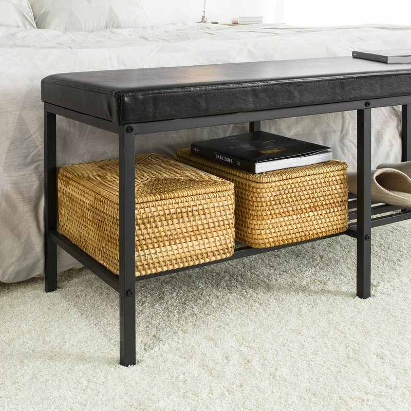 SoBuy FSR93-SCH Banc de Rangement à Chaussures Meuble avec Assise Tabouret en Similicuir