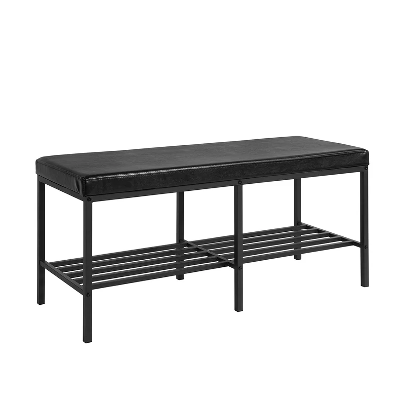SoBuy FSR93-SCH Banc de Rangement à Chaussures Meuble avec Assise Tabouret en Similicuir