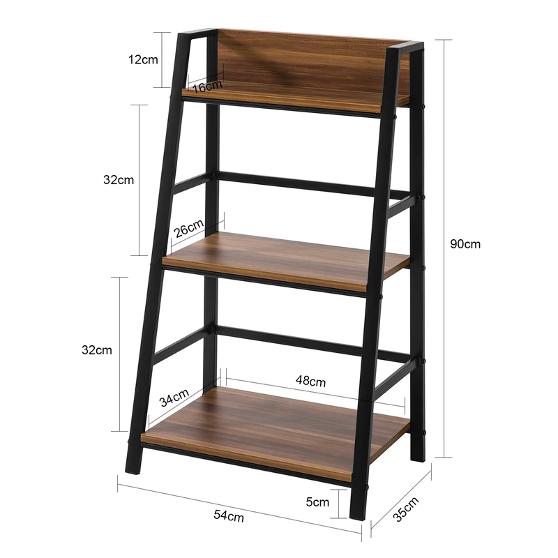 SoBuy STR01-N Bibliothèque Étagère échelle à 3 Niveaux pour Salon Bureau Cuisine Salle de Bain Meuble de Rangement