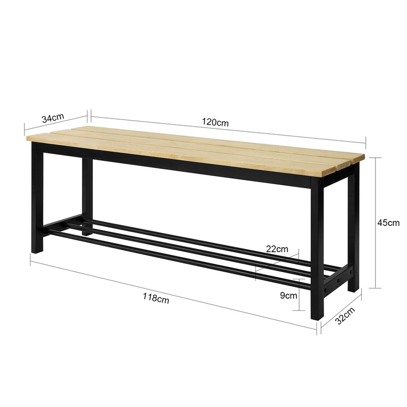SoBuy FSR85-N Banc à Chaussures Assise 2 Personnes Meuble d'Entrée Étagère à Chaussures