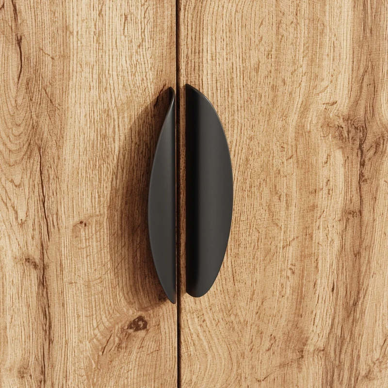 Meuble à chaussures effet bois double portes pieds noirs 80x32x99cm BIRCHCEILING
