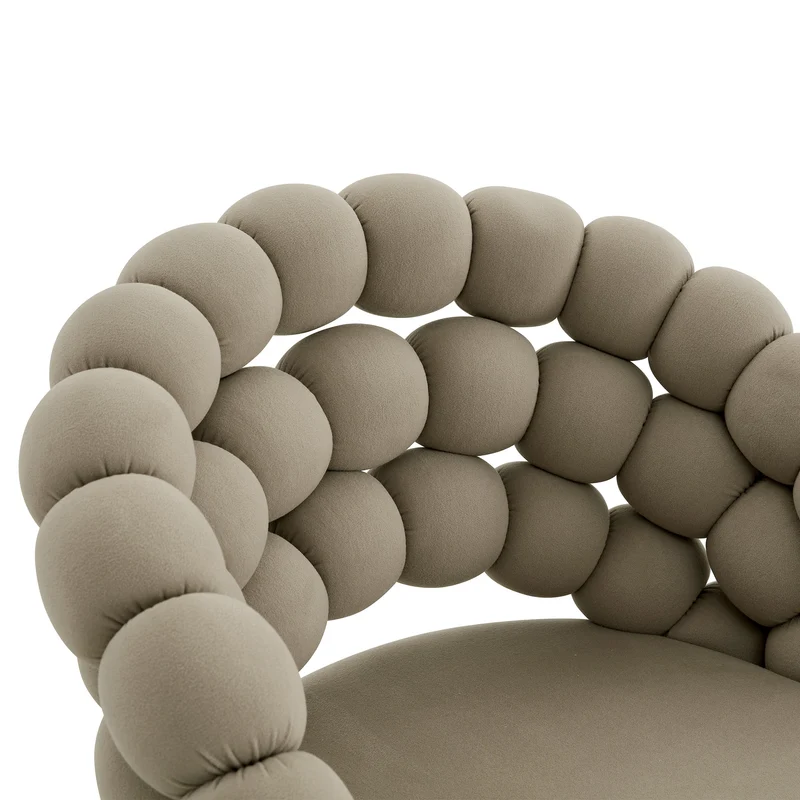 Lot de 2 tabourets de bar en velours gris dossier tréssé chaîne, hauteur réglable, pied doré BOOKCASEFLOW