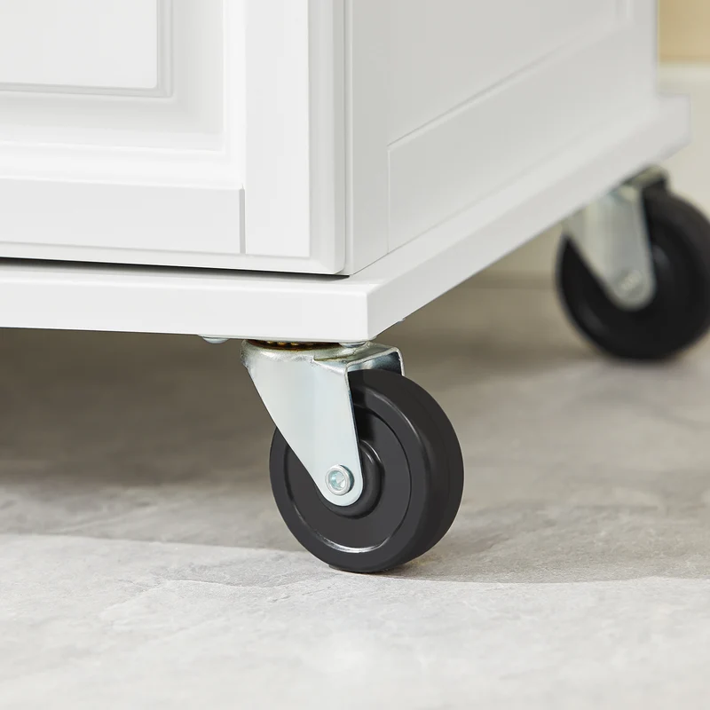 SoBuy FKW100-WN Desserte Roulante Meuble de Rangement à roulettes Chariot de Service Buffet Commode Bahut en Bois