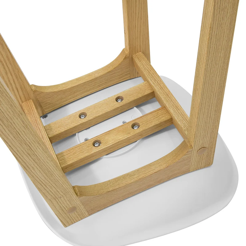 SoBuy FST78-W Tabouret de Bar Design Chaise Haute de Bar Cuisine avec Assise Rembourrée Repose-Pieds et Piètement en Bois de Chêne