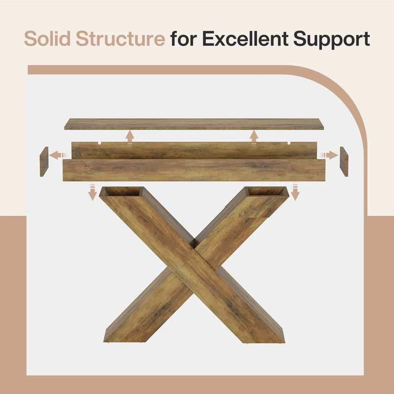 Tribesigns Console de 140 cm, Table d'appoint en bois au design unique