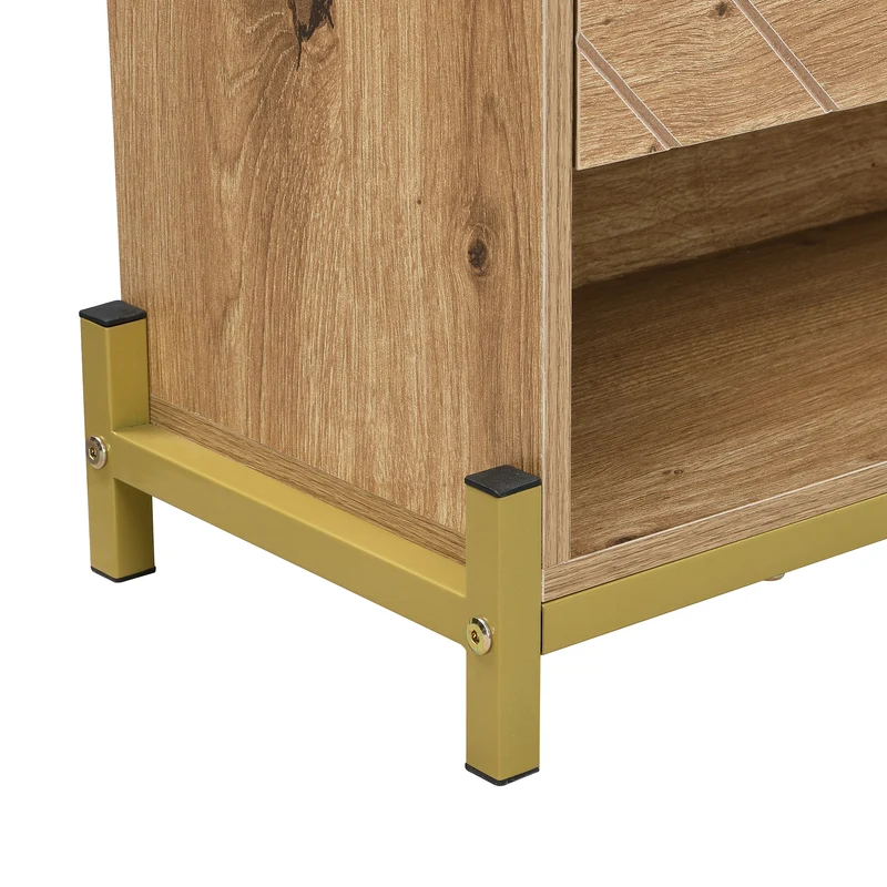 Meuble à chaussures élégant effet bois 4 portes MDF 108,5x24x100 cm ALIGNESS