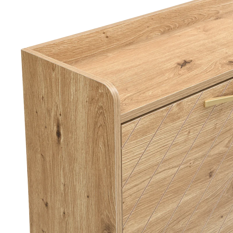 Meuble à chaussures élégant effet bois 4 portes MDF 108,5x24x100 cm ALIGNESS