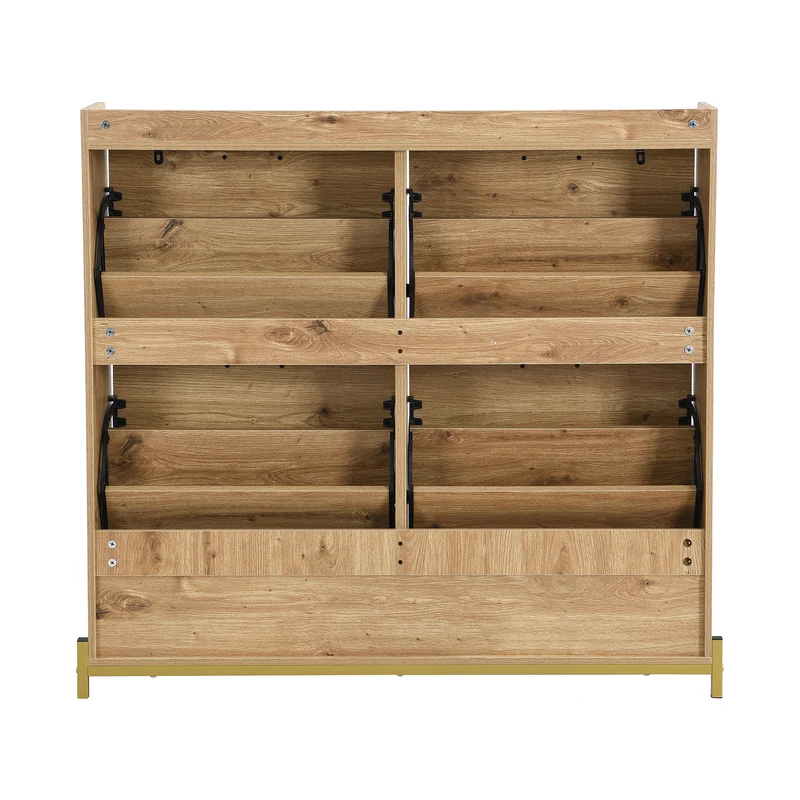 Meuble à chaussures élégant effet bois 4 portes MDF 108,5x24x100 cm ALIGNESS
