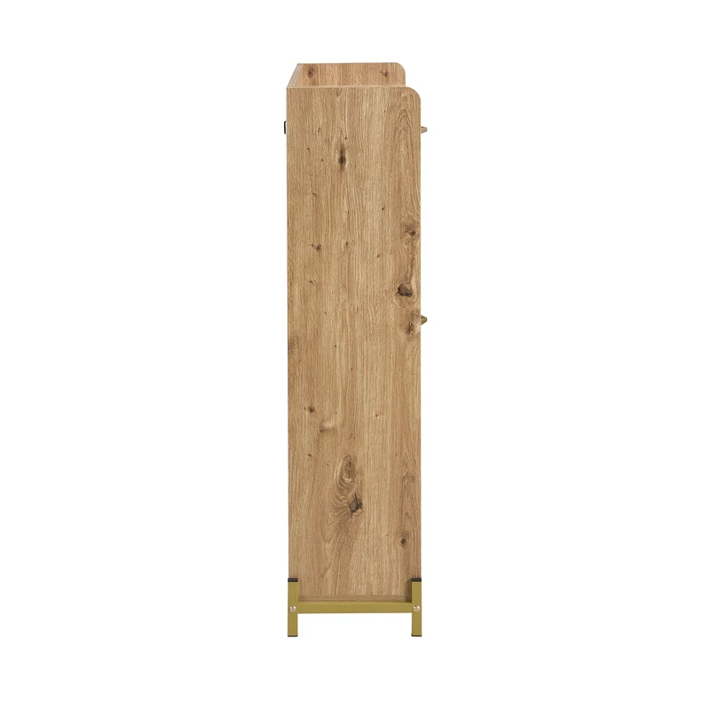 Meuble à chaussures élégant effet bois 4 portes MDF 108,5x24x100 cm ALIGNESS
