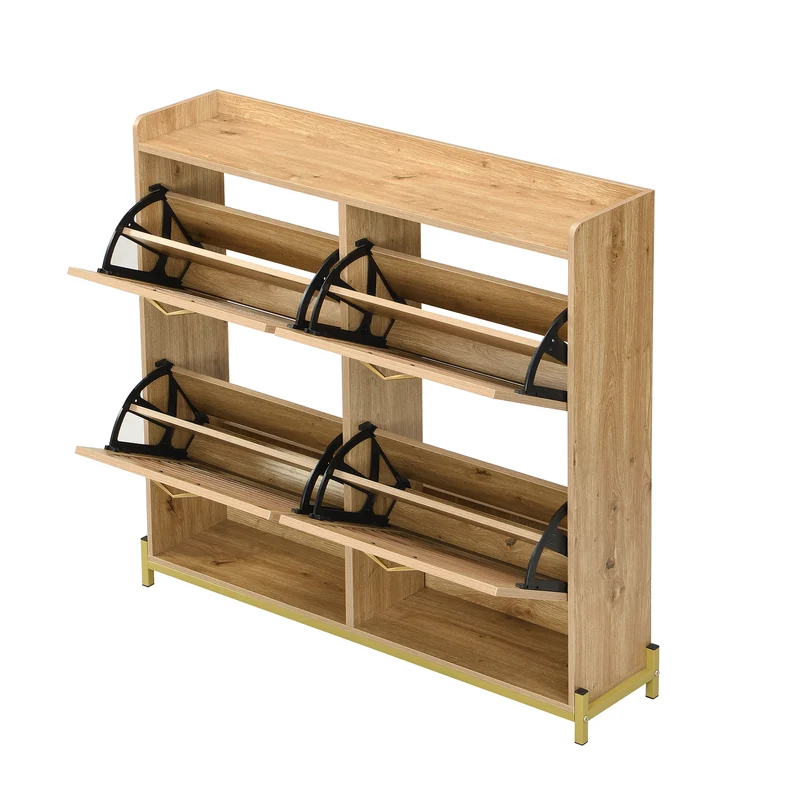 Meuble à chaussures moderne avec 4 portes en bois 108,5×24×100 cm PICTOGRAPH