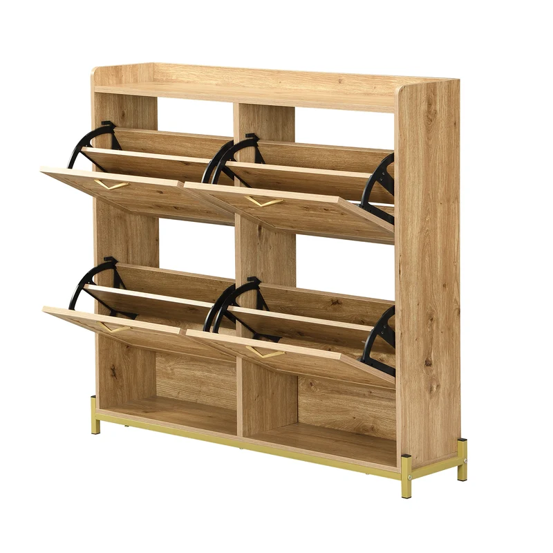 Meuble à chaussures moderne avec 4 portes en bois 108,5×24×100 cm PICTOGRAPH