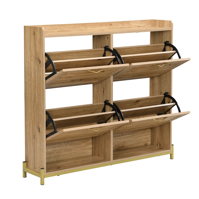 Meuble à chaussures moderne avec 4 portes en bois 108,5×24×100 cm PICTOGRAPH