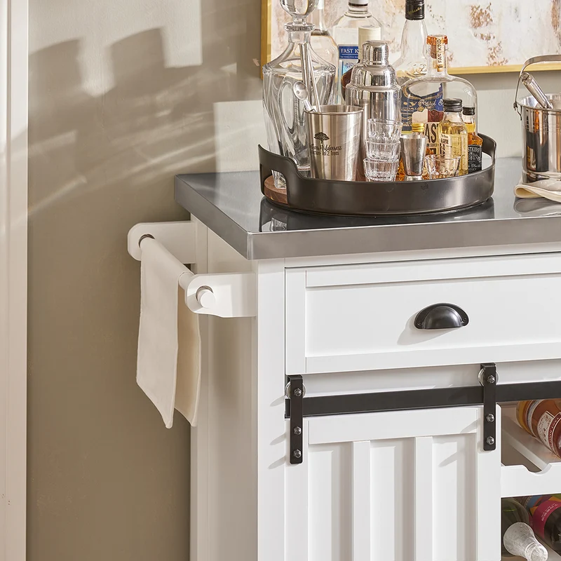 SoBuy FKW94-W Desserte de Cuisine Chariot de Service Meuble de Rangement à roulettes