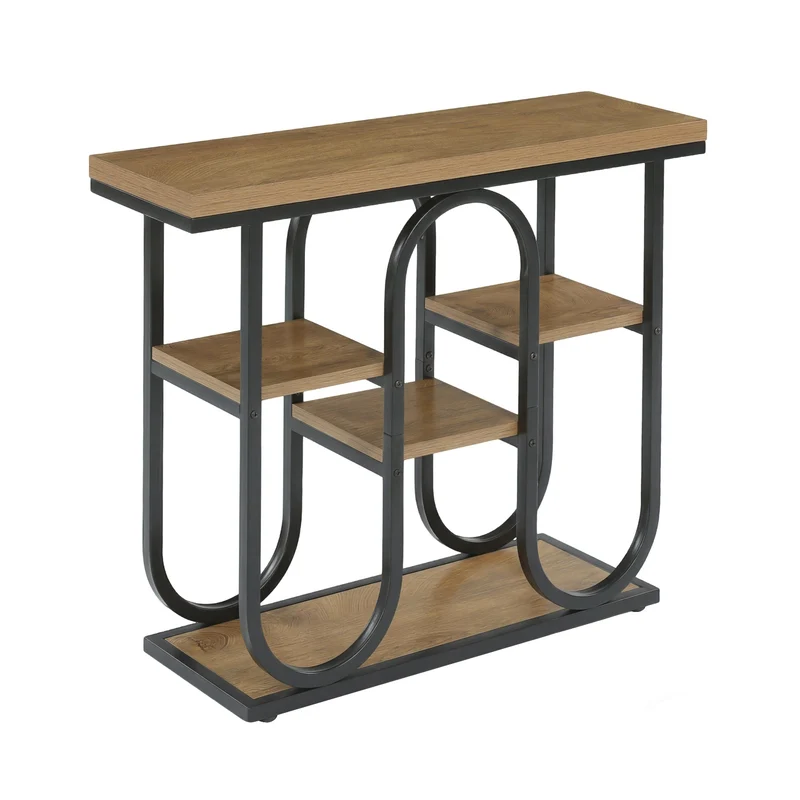 Tribesigns Console 100 cm, Table d'entrée industrielle à 4 niveaux avec étagères