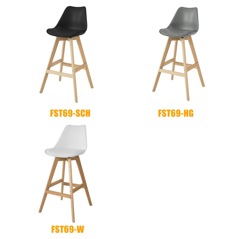 SoBuy FST69-HG Tabouret de Bar Tabouret Haut Cuisine Chaise de Bar avec Dossier