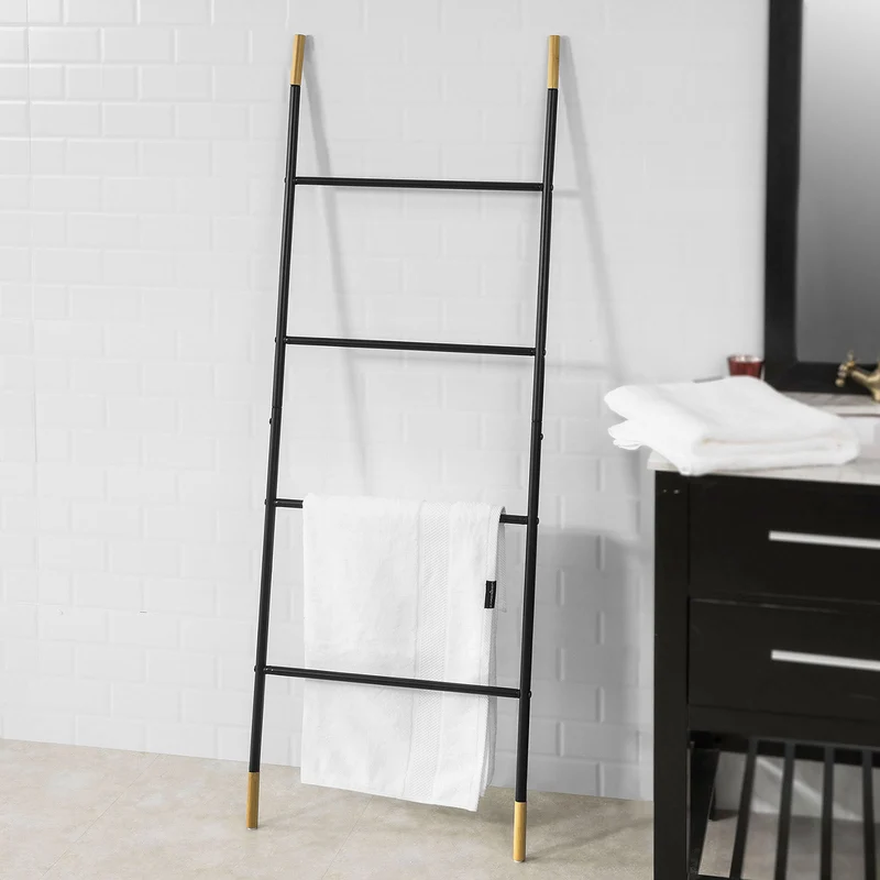 SoBuy FRG264-Sch Échelle Porte-Serviettes à Poser Support pour Serviettes