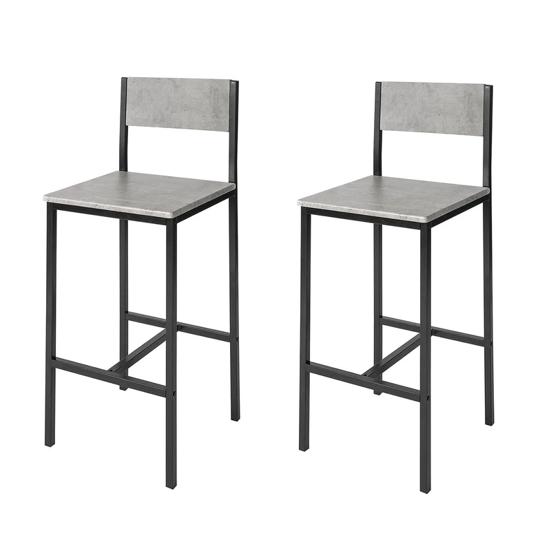 SoBuy FST53-HGx2 Lot de 2 Chaises Hautes Tabourets de Bar Cuisine Chaises de Bar
