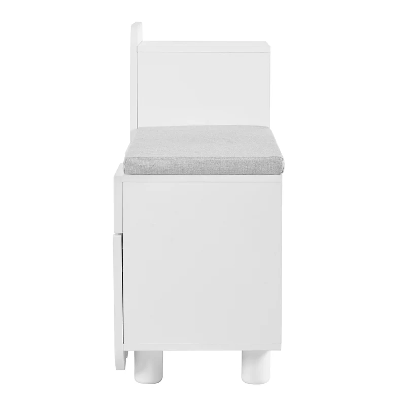 Meuble à chaussures blanc avec rangement banc assise rembourrée KIVUILS