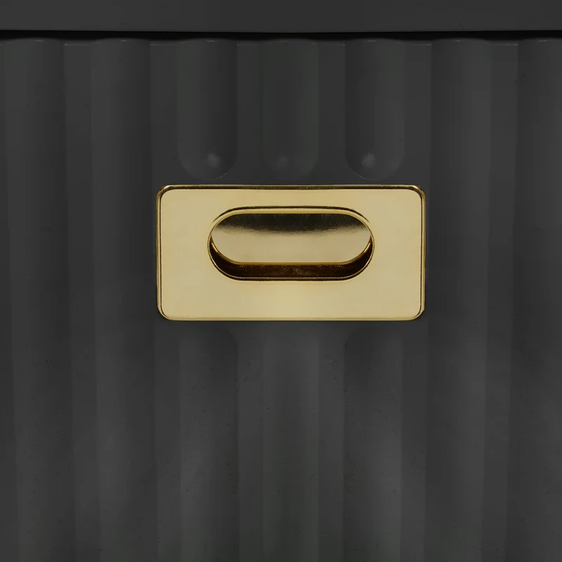Vestiaire d'entrée noir 6 crochets dorés 3 portes et niches 120x40x191 cm ALUMINUMSTOOL