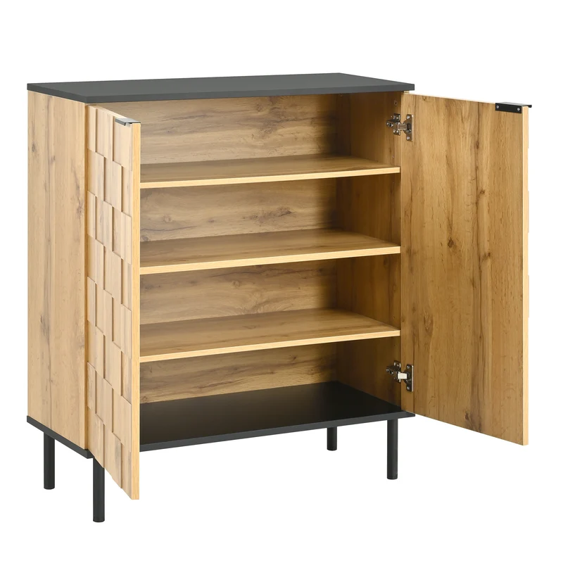 Meuble à chaussures effet bois design daimer 80x35x91,5 cm ADJUSTTABLE