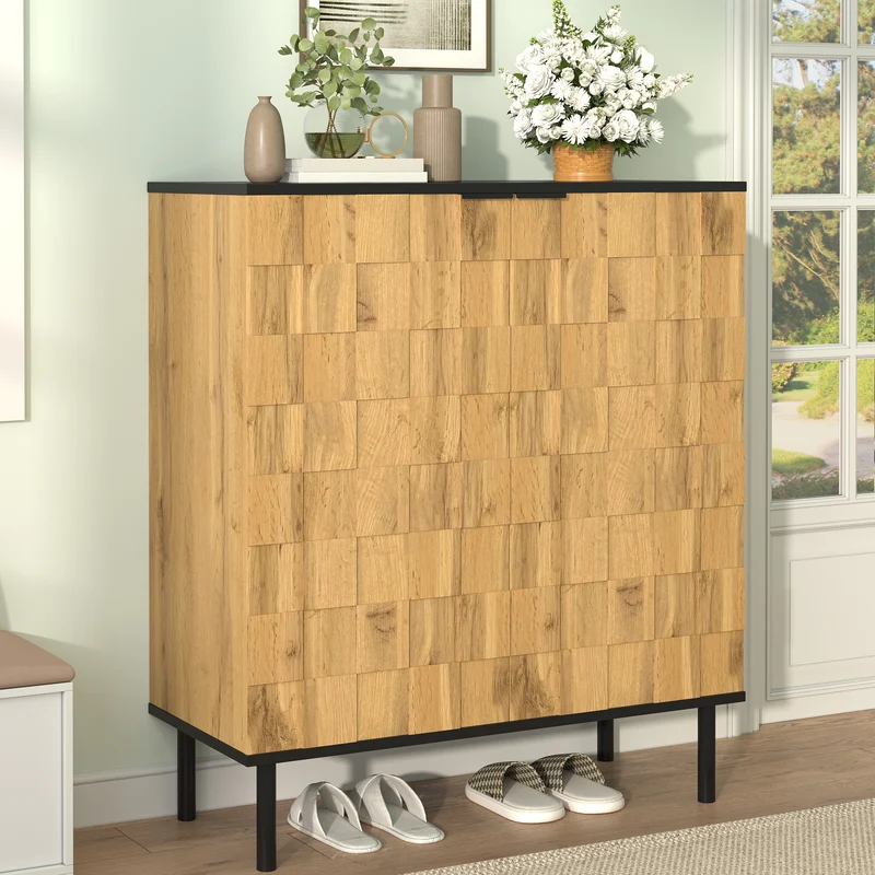 Meuble à chaussures effet bois design daimer 80x35x91,5 cm ADJUSTTABLE