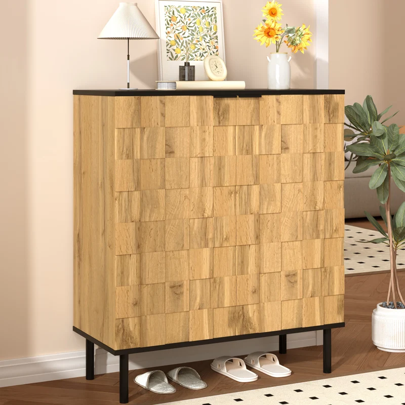 Meuble à chaussures effet bois design daimer 80x35x91,5 cm ADJUSTTABLE