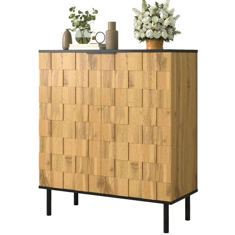 Meuble à chaussures effet bois design daimer 80x35x91,5 cm ADJUSTTABLE