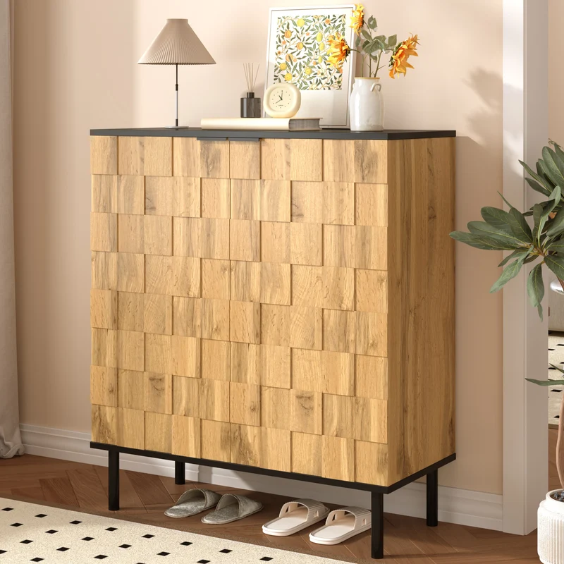 Meuble à chaussures effet bois design daimer 80x35x91,5 cm ADJUSTTABLE