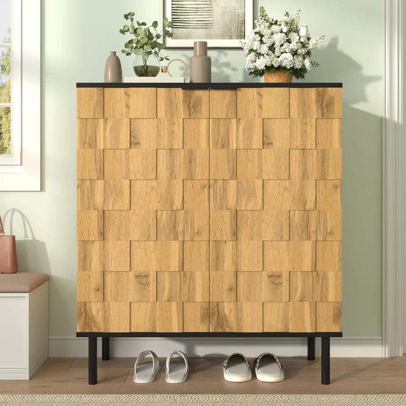 Meuble à chaussures effet bois design daimer 80x35x91,5 cm ADJUSTTABLE