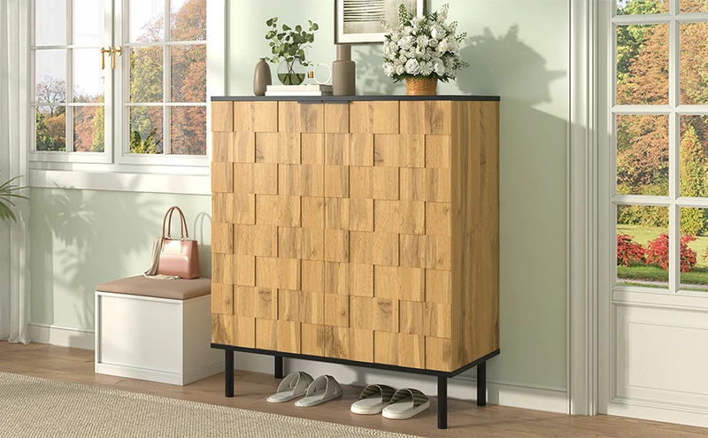 Meuble à chaussures effet bois design daimer 80x35x91,5 cm ADJUSTTABLE