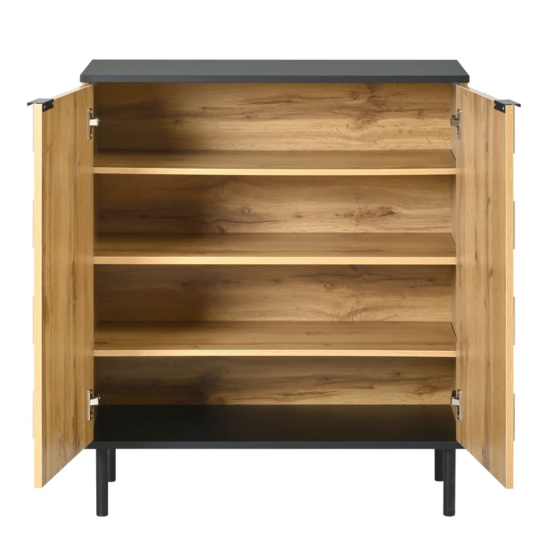 Meuble à chaussures effet bois design daimer 80x35x91,5 cm ADJUSTTABLE