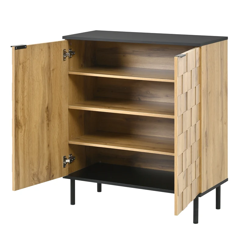 Meuble à chaussures effet bois design daimer 80x35x91,5 cm ADJUSTTABLE