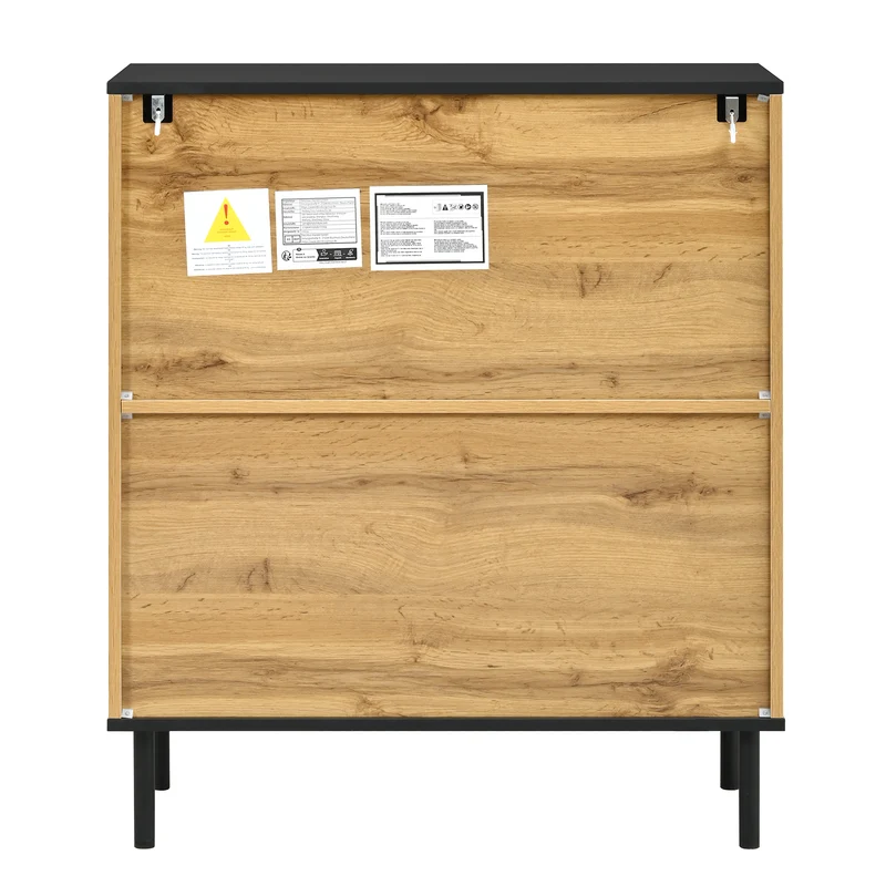 Meuble à chaussures effet bois design daimer 80x35x91,5 cm ADJUSTTABLE