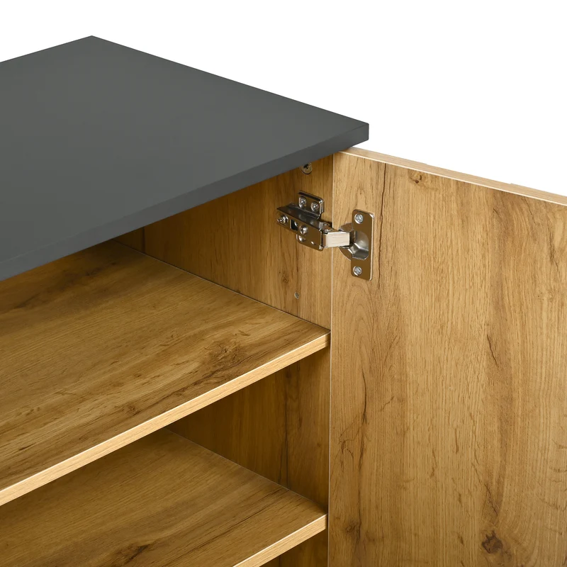 Meuble à chaussures effet bois design daimer 80x35x91,5 cm ADJUSTTABLE
