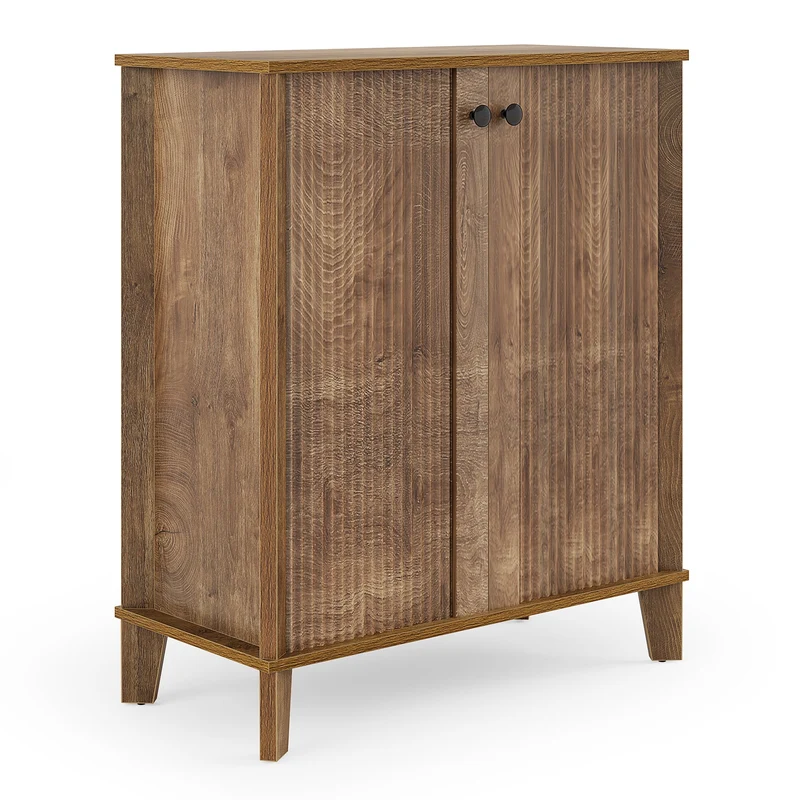 Tribesigns Meuble à chaussures 80 cm, Armoire à chaussures moderne à 5 niveaux avec portes et étagères réglables