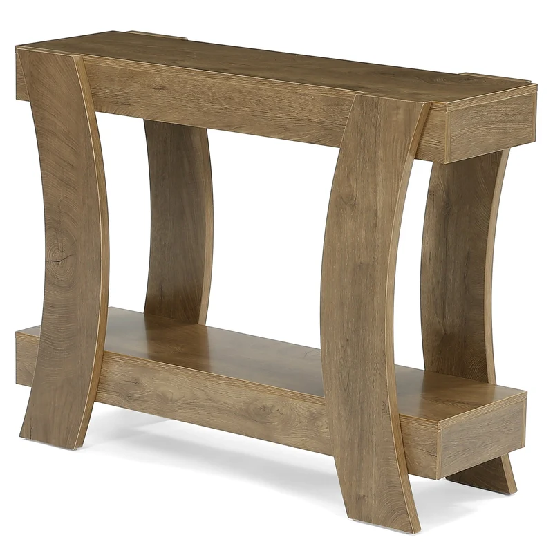 Tribesigns Console 120 cm, Table d'entrée à 2 niveaux avec étagère